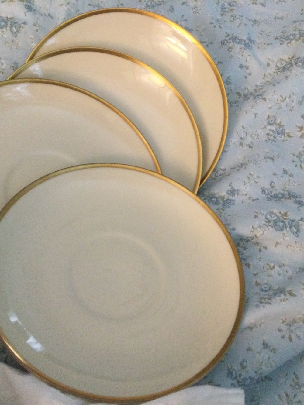 Flintridge China Saucers cream w gold trim